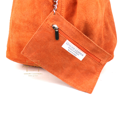 Cali Genuine Suede Hobo Slouchy Shoulder Bag