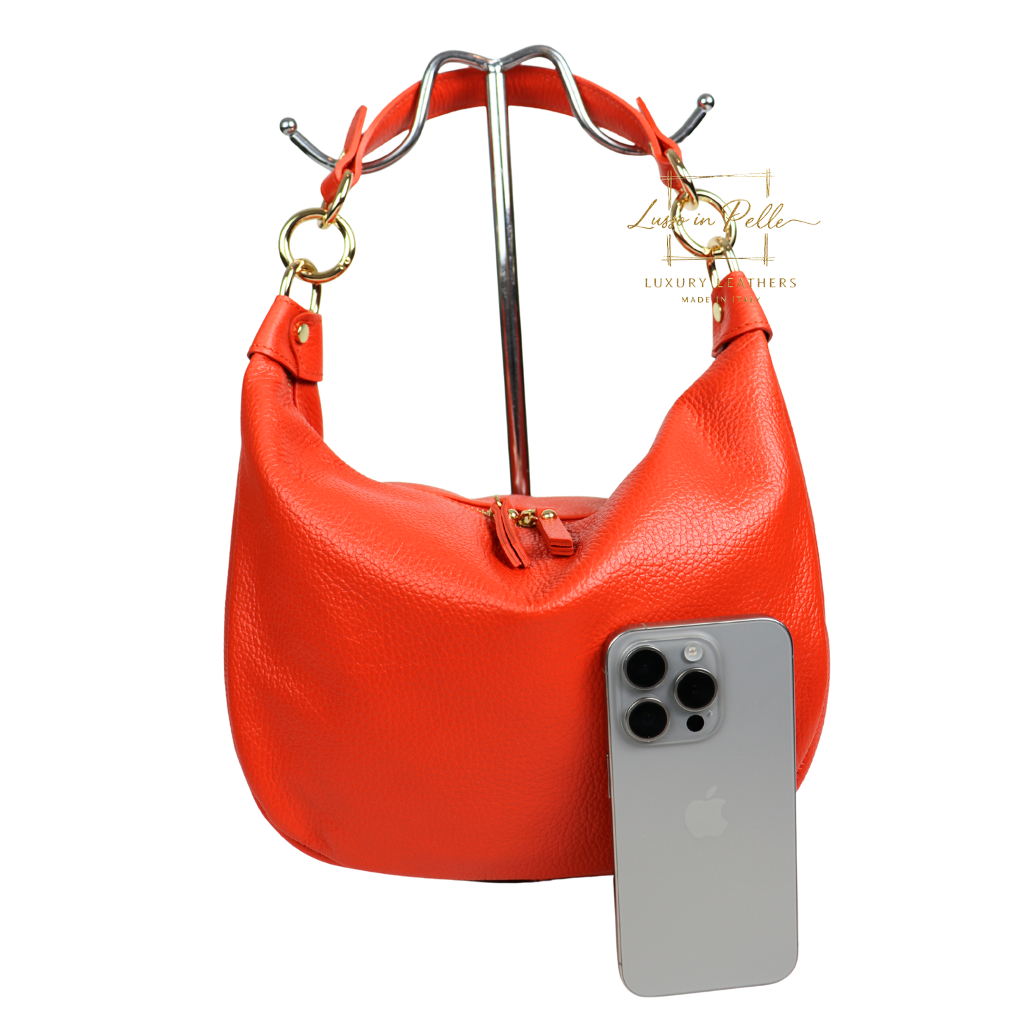 Grain Leather Half Moon Shoulder & Crossbody Bag