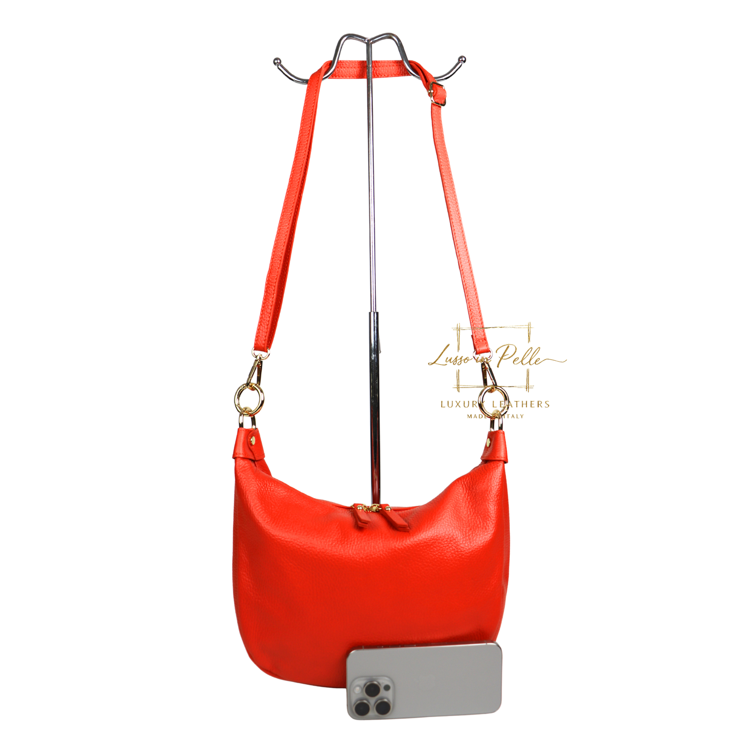 Grain Leather Half Moon Shoulder & Crossbody Bag