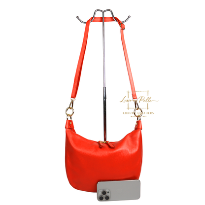 Grain Leather Half Moon Shoulder & Crossbody Bag
