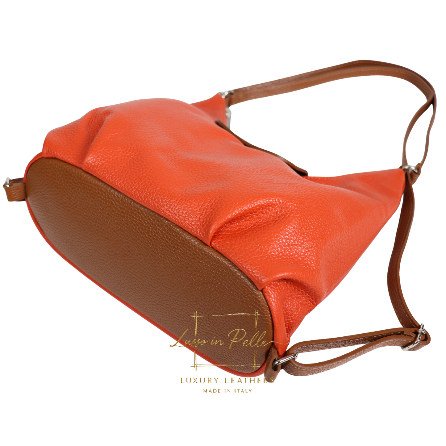 Grain Leather Two-Way Backpack & Crossbody