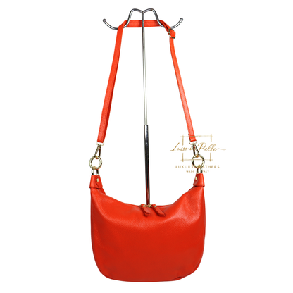 Grain Leather Half Moon Shoulder & Crossbody Bag
