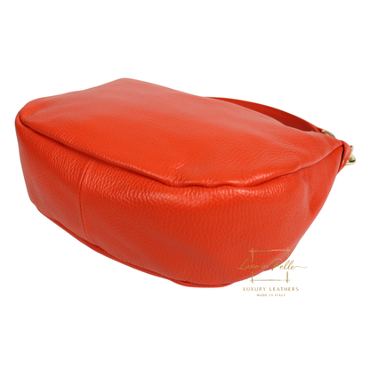 Grain Leather Half Moon Shoulder & Crossbody Bag