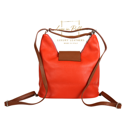 Grain Leather Two-Way Backpack & Crossbody