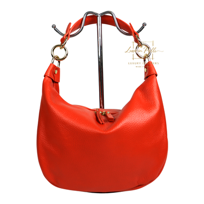 Grain Leather Half Moon Shoulder & Crossbody Bag