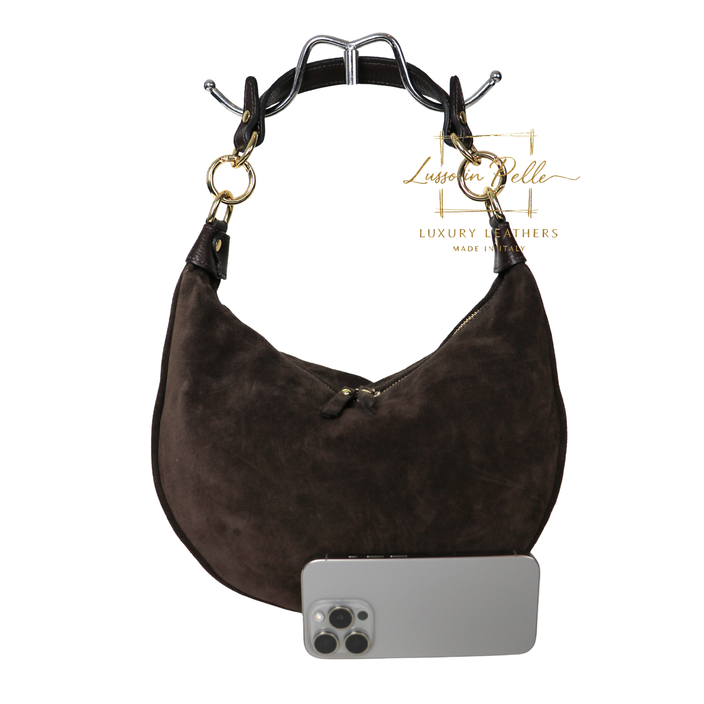 Suede Half Moon Shoulder & Crossbody Bag