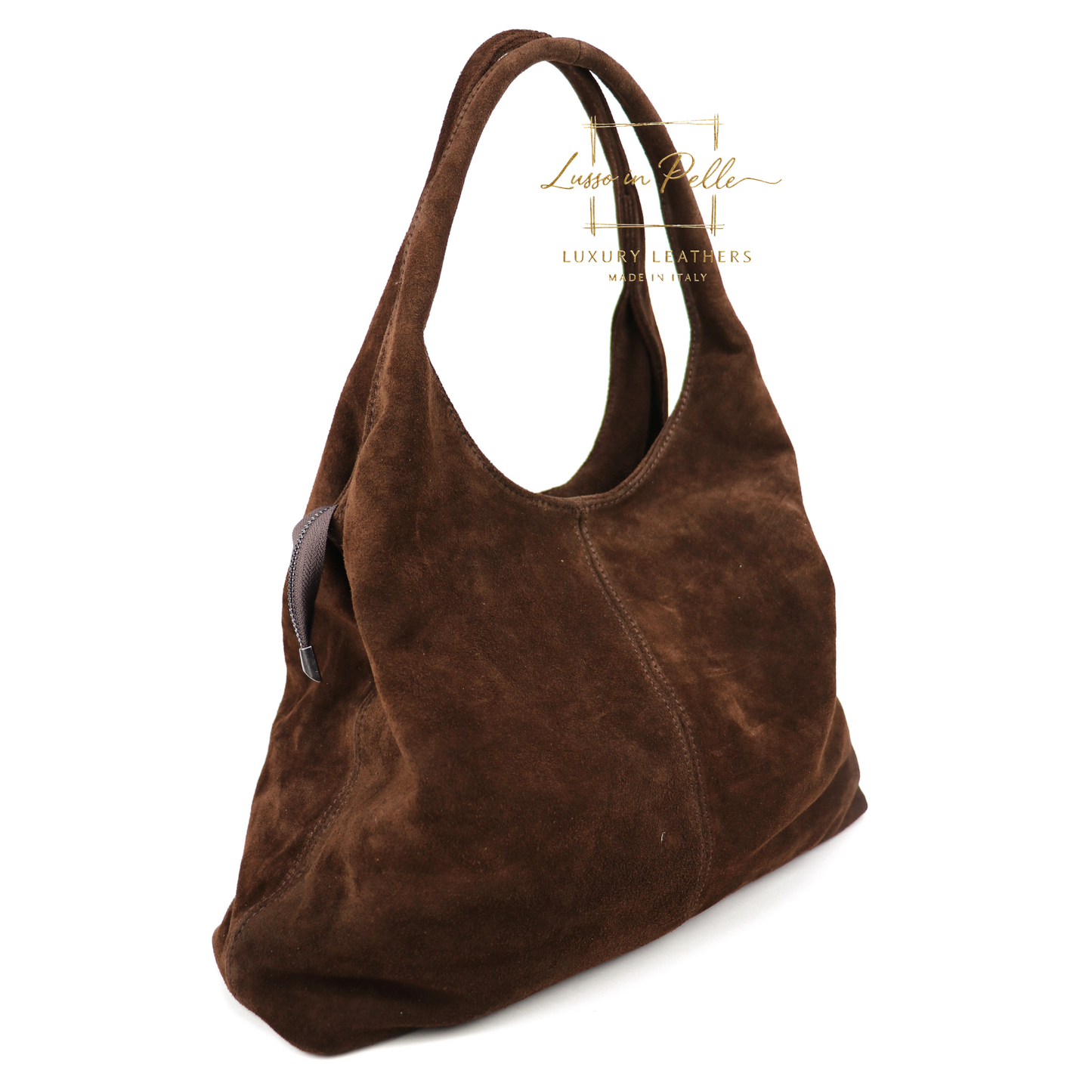 Lusso Double Handle Large Suede Shoulder Tote