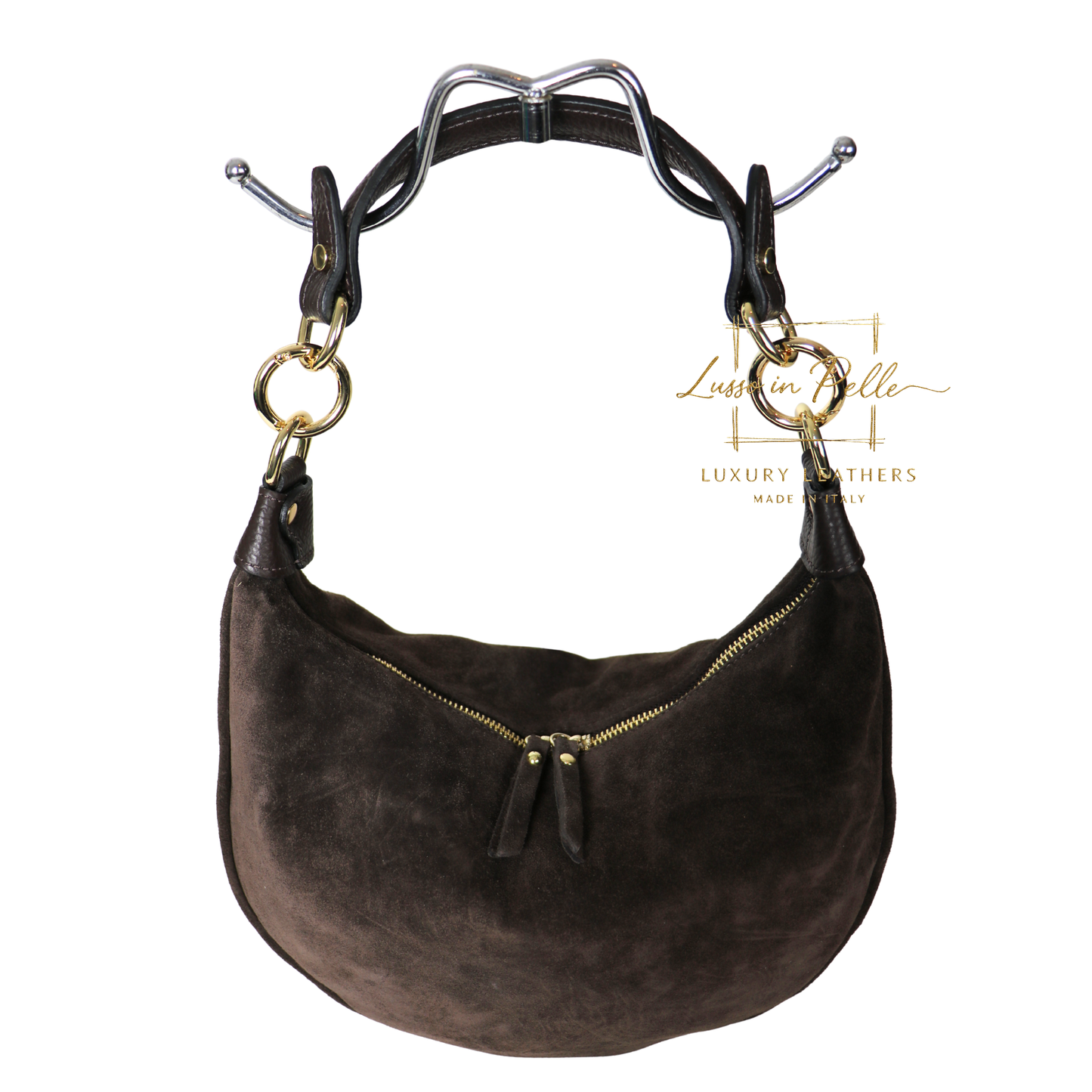 Suede Half Moon Shoulder & Crossbody Bag