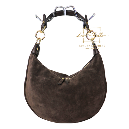 Suede Half Moon Shoulder & Crossbody Bag