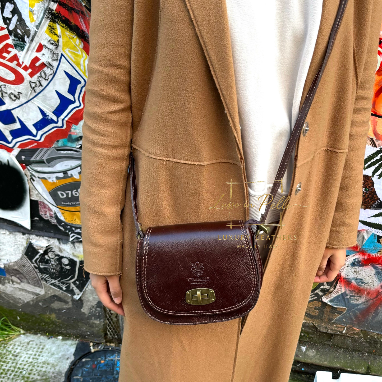 Cora Vintage Small Leather Crossbody Bag