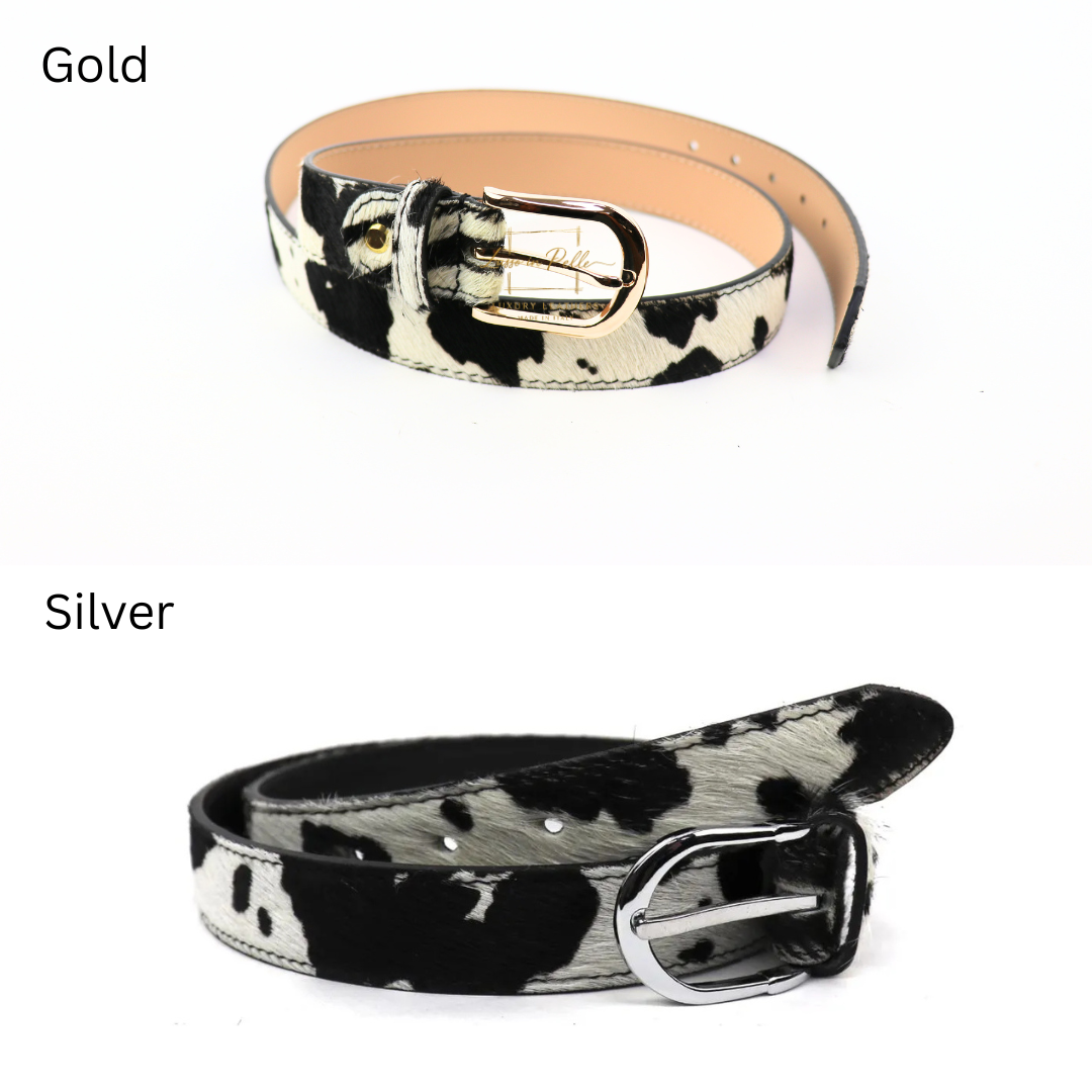 Animal Print Leather Belt