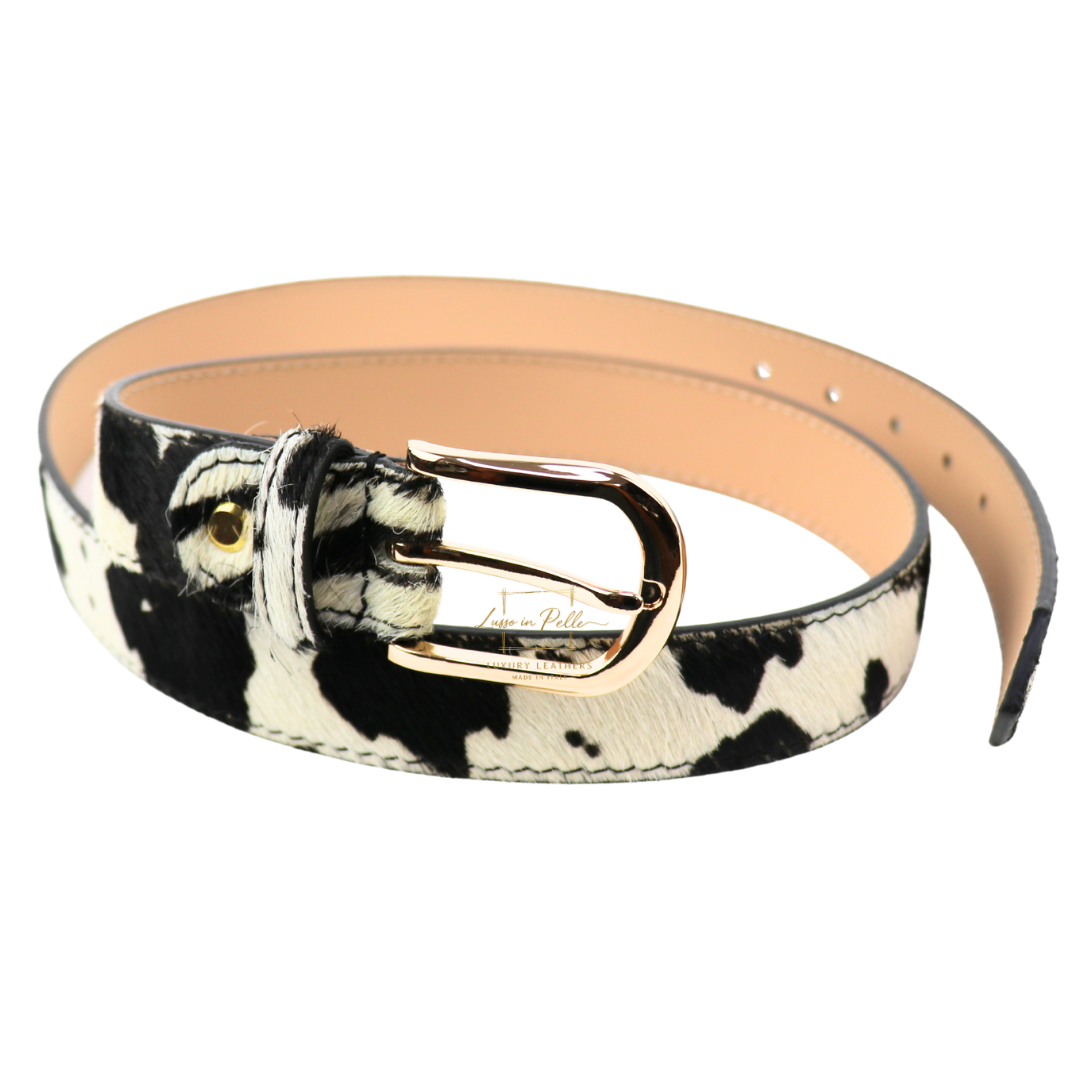 Animal Print Leather Belt