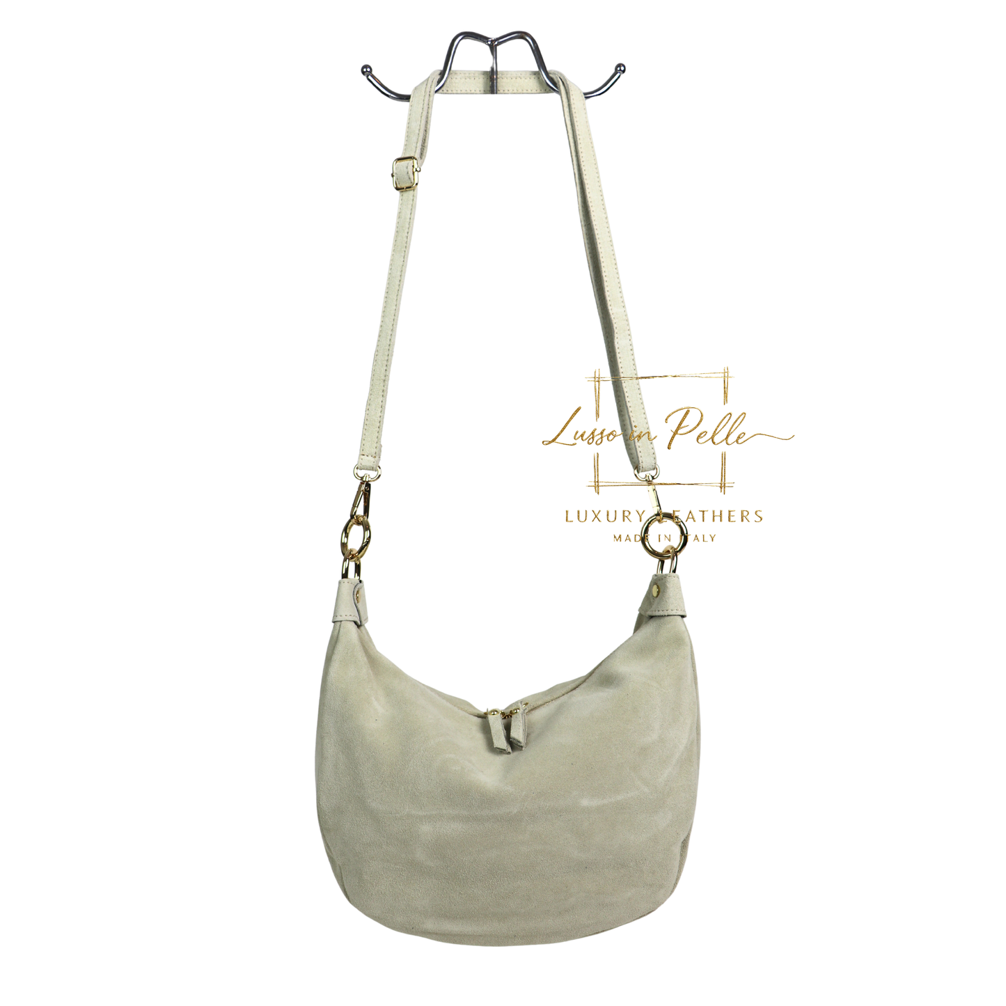 Suede Half Moon Shoulder & Crossbody Bag