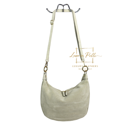 Suede Half Moon Shoulder & Crossbody Bag