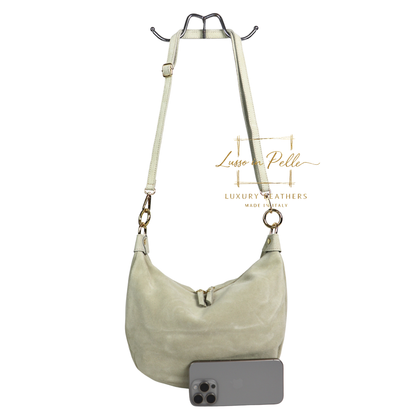 Suede Half Moon Shoulder & Crossbody Bag