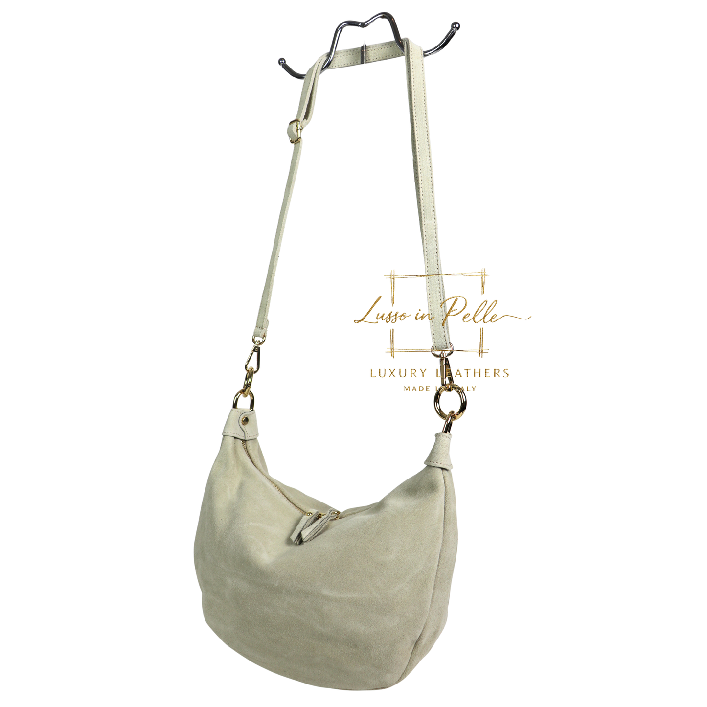 Suede Half Moon Shoulder & Crossbody Bag