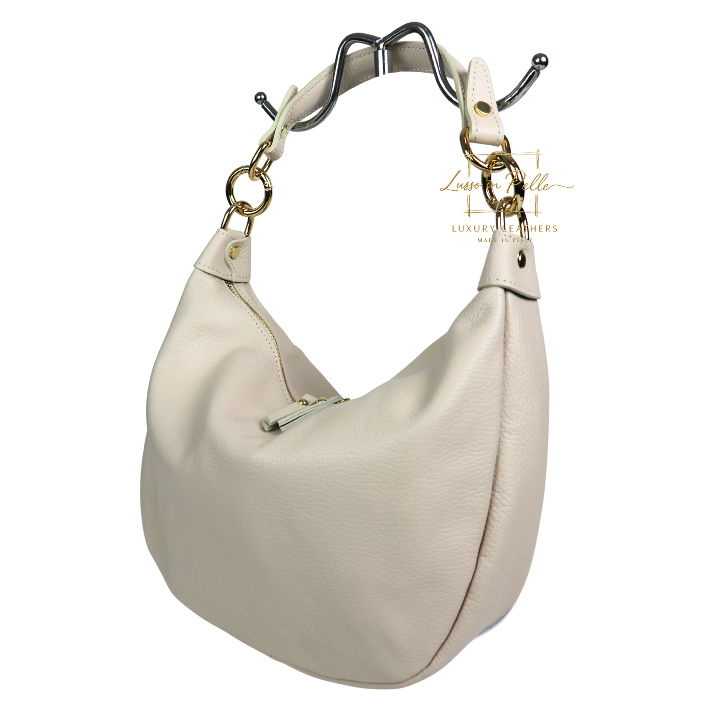 Grain Leather Half Moon Shoulder & Crossbody Bag