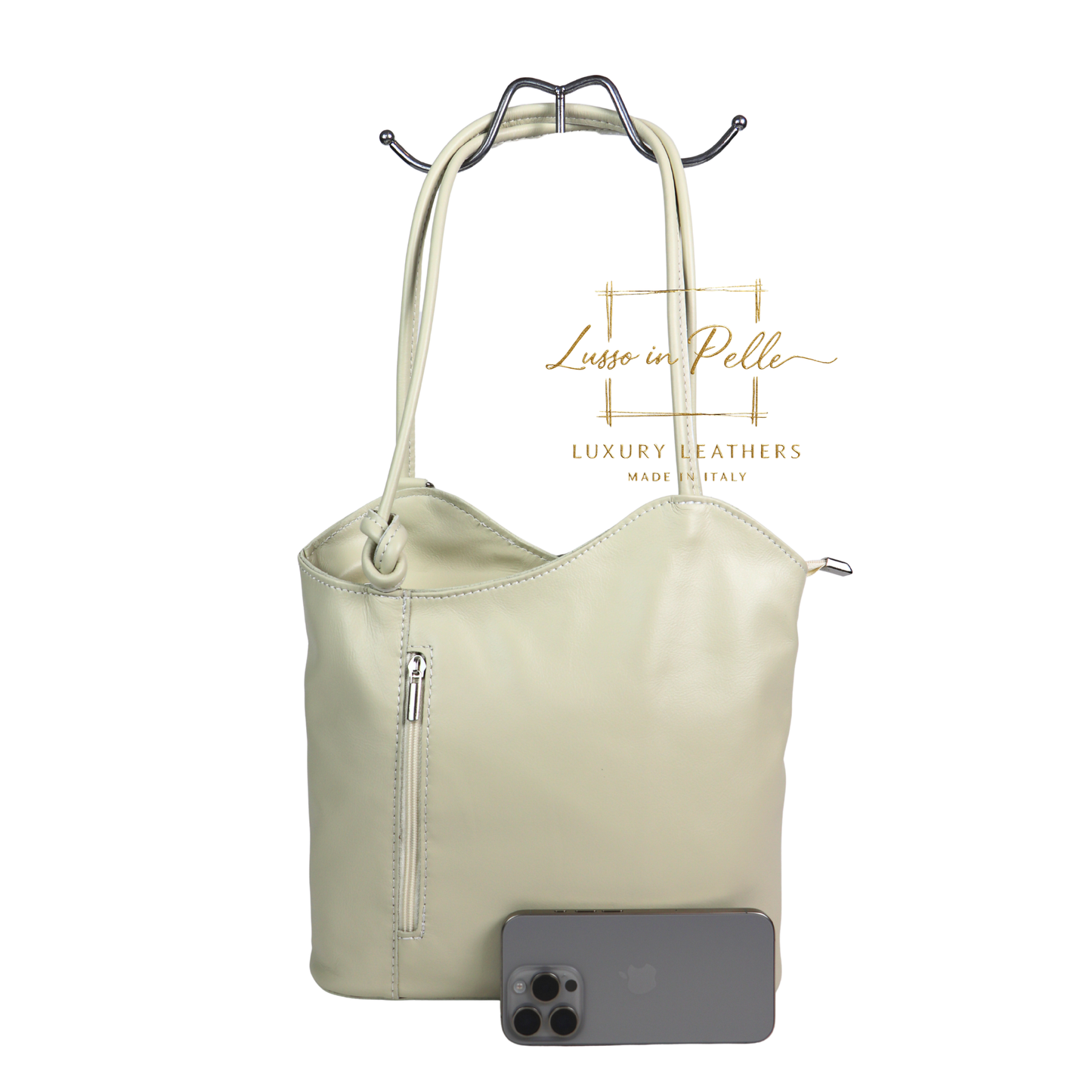 Nappa Leather Convertible Shoulder Bag & Backpack