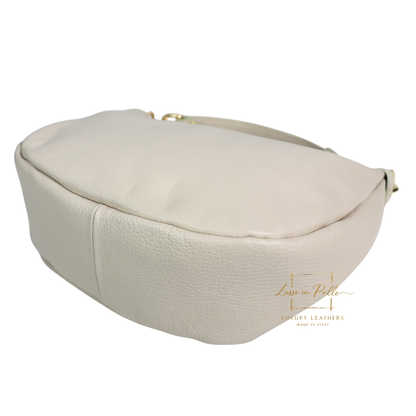 Grain Leather Half Moon Shoulder & Crossbody Bag
