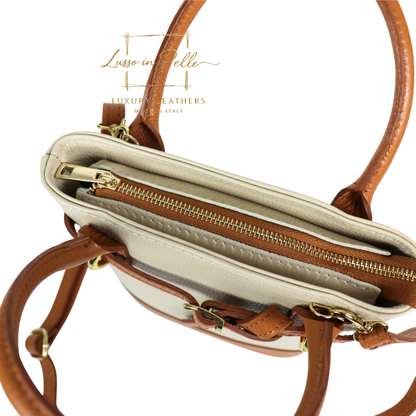 Grain Leather Bucket Bag with Crossbody Strap