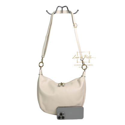 Grain Leather Half Moon Shoulder & Crossbody Bag