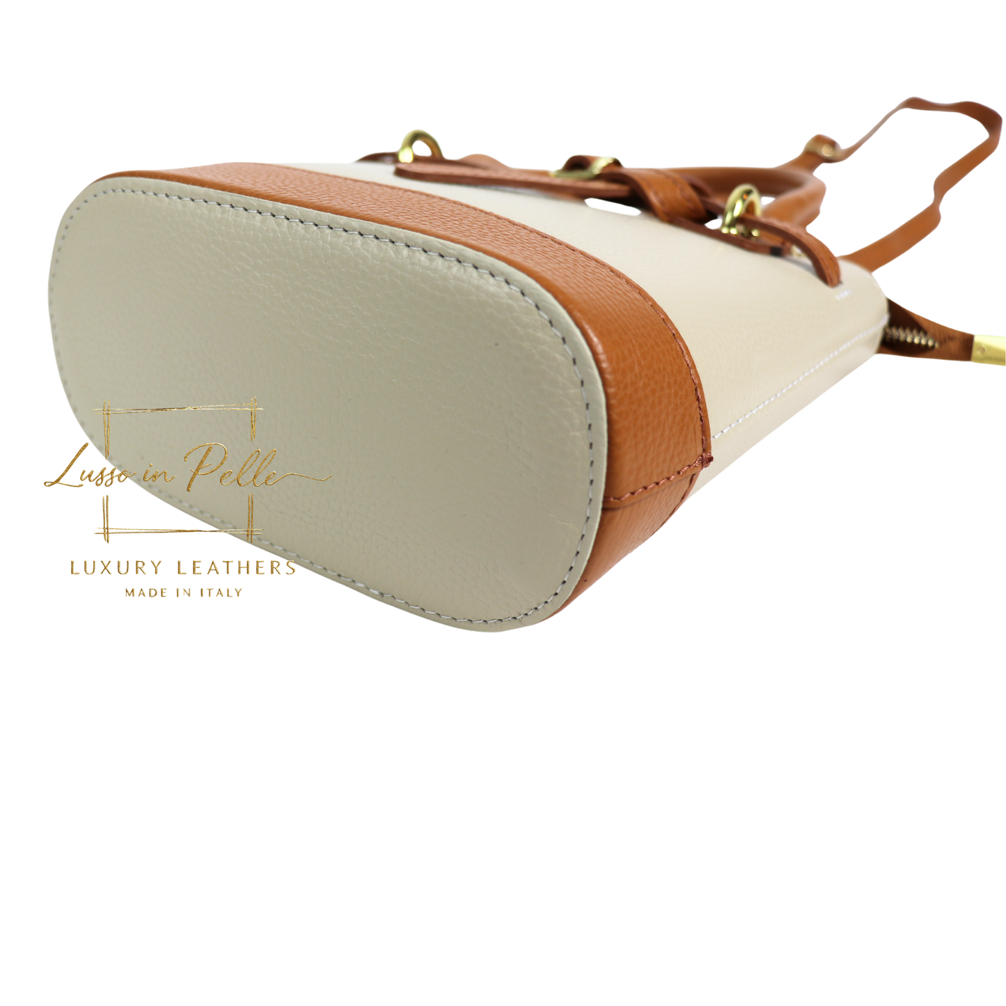 Grain Leather Bucket Bag with Crossbody Strap