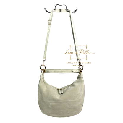 Suede Half Moon Shoulder & Crossbody Bag