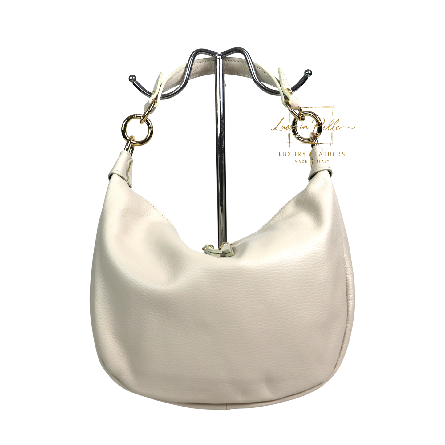 Grain Leather Half Moon Shoulder & Crossbody Bag