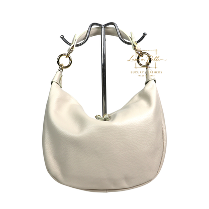 Grain Leather Half Moon Shoulder & Crossbody Bag