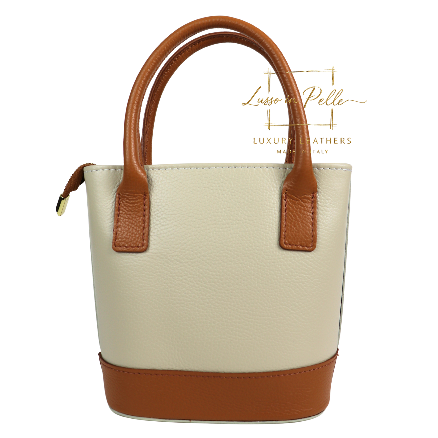 Grain Leather Bucket Bag with Crossbody Strap