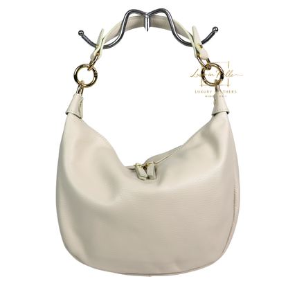 Grain Leather Half Moon Shoulder & Crossbody Bag