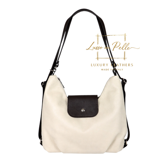 Grain Leather Two-Way Backpack & Crossbody