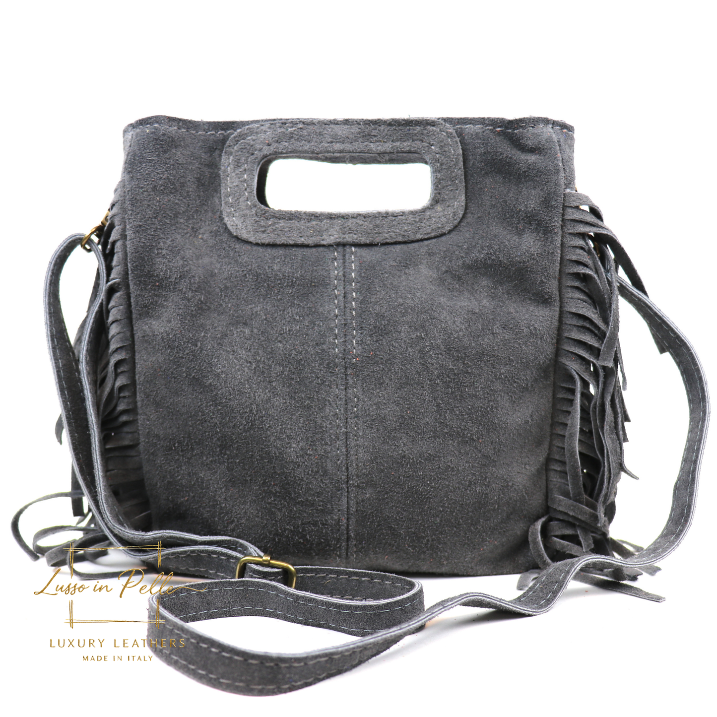 Suede Boho Tassel Crossbody Bag with Adjustable Detachable Straps