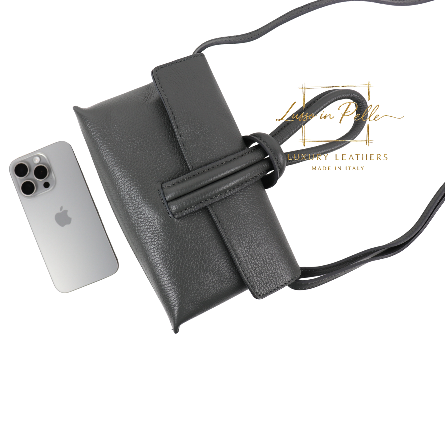 Rose Italian Versatile Leather Bag - Wrist Bag - Clutch Bag