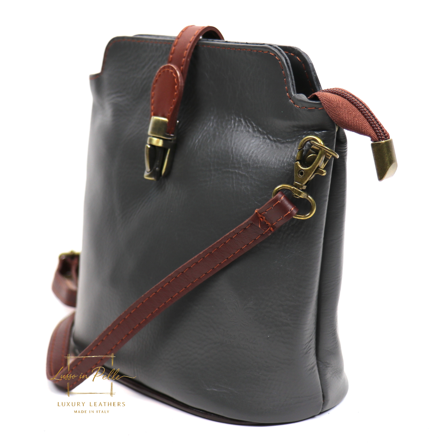 Vera Pelle Leather Crossbody Bag