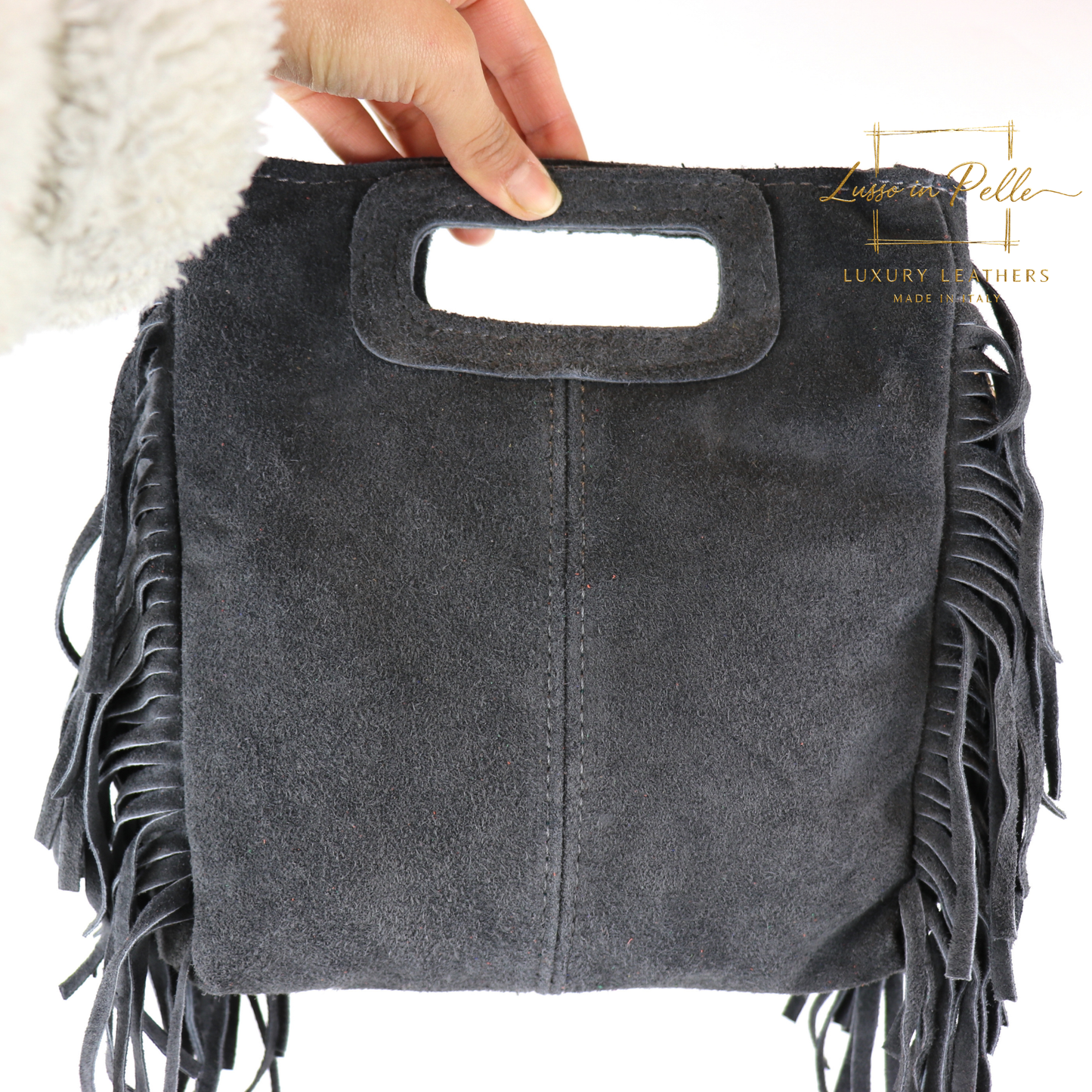 Suede Boho Tassel Crossbody Bag with Adjustable Detachable Straps