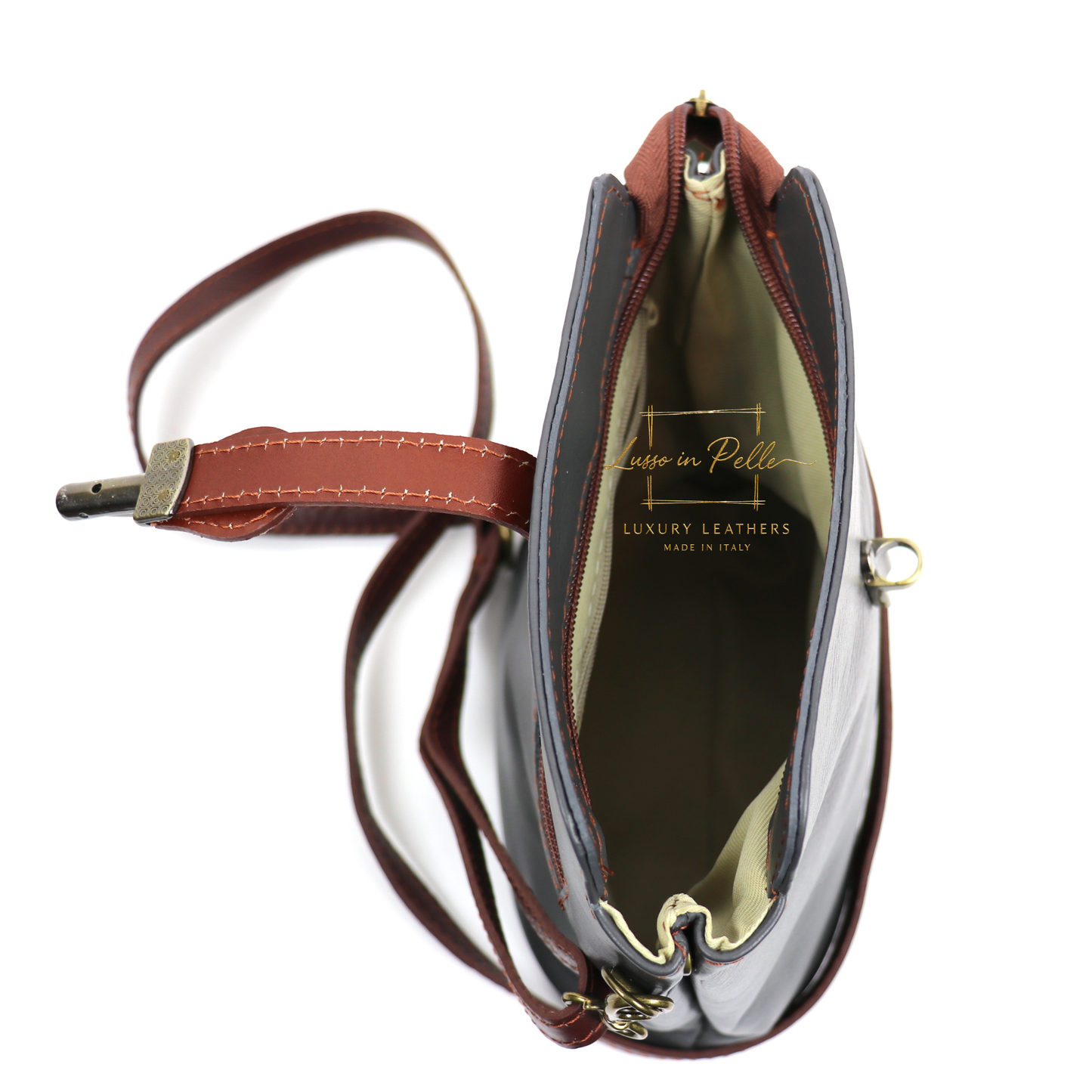 Vera Pelle Leather Crossbody Bag