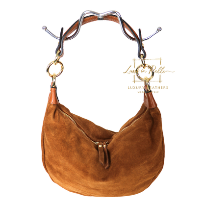 Suede Half Moon Shoulder & Crossbody Bag