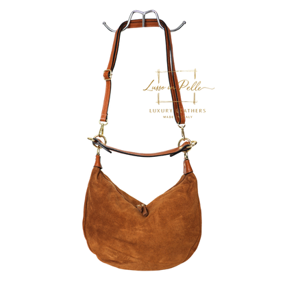 Suede Half Moon Shoulder & Crossbody Bag