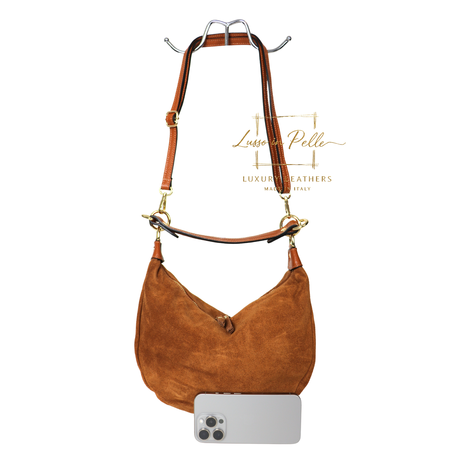 Suede Half Moon Shoulder & Crossbody Bag