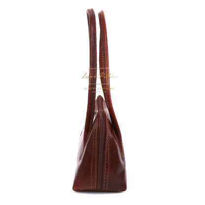 Buffered Leather Elongated Structured Florence Shoulder Bag