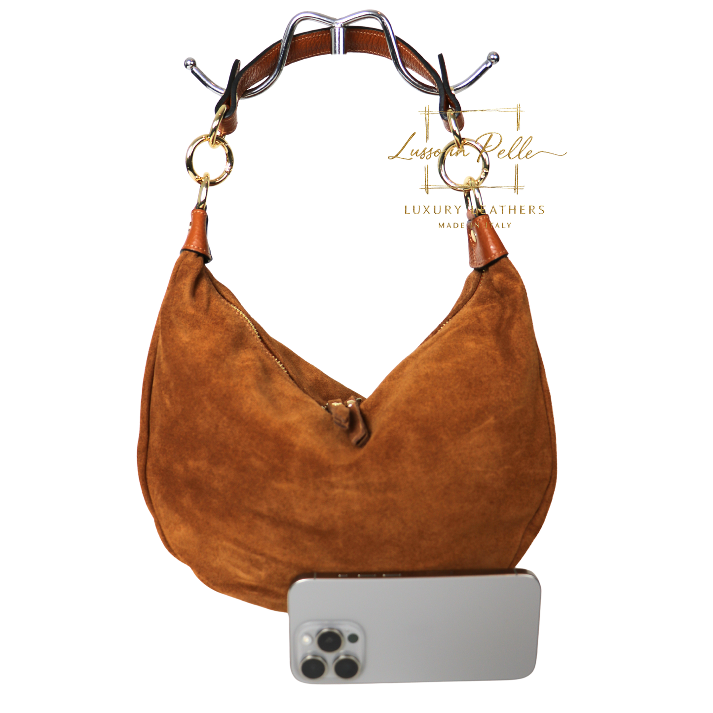Suede Half Moon Shoulder & Crossbody Bag