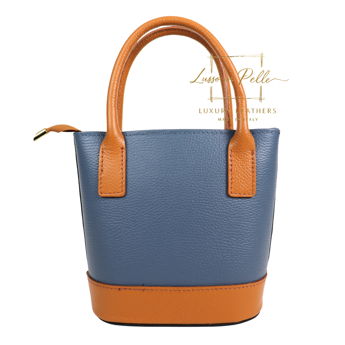 Grain Leather Bucket Bag with Crossbody Strap
