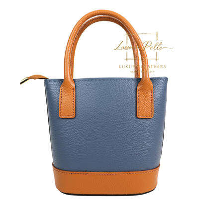 Grain Leather Bucket Bag with Crossbody Strap