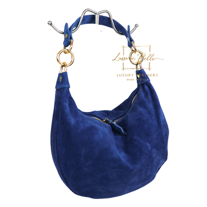 Suede Half Moon Shoulder & Crossbody Bag