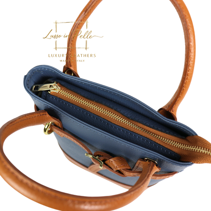 Grain Leather Bucket Bag with Crossbody Strap