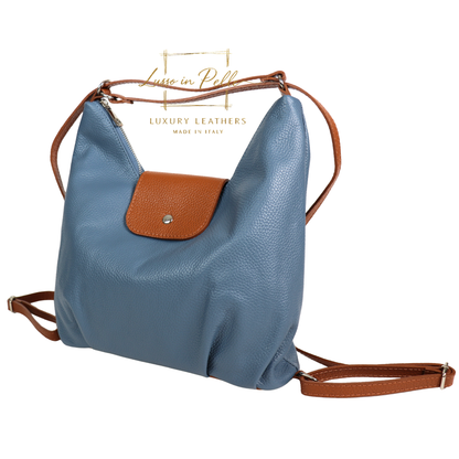 Grain Leather Two-Way Backpack & Crossbody