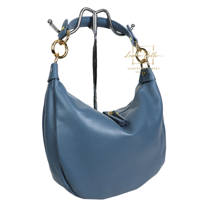 Grain Leather Half Moon Shoulder & Crossbody Bag