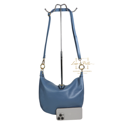 Grain Leather Half Moon Shoulder & Crossbody Bag