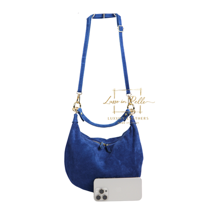 Suede Half Moon Shoulder & Crossbody Bag